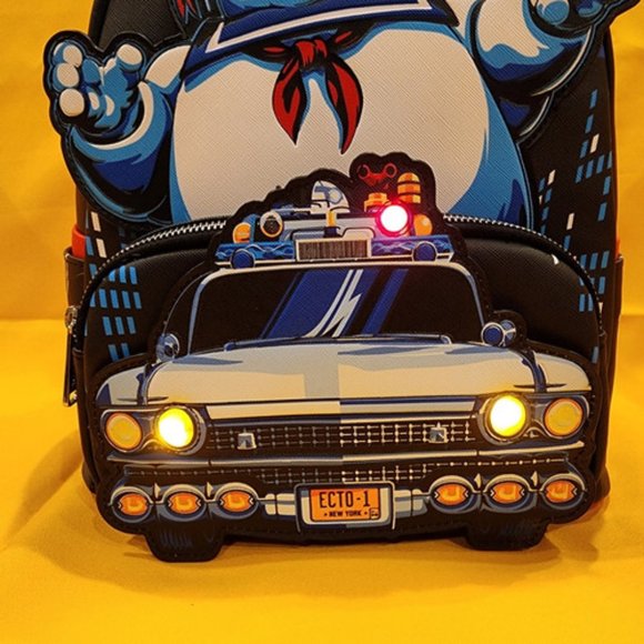 Loungefly Ghostbusters Stay Puft Man Chasing Ecto - 1 Light UP Mini Backpack NEW - Picture 4 of 15